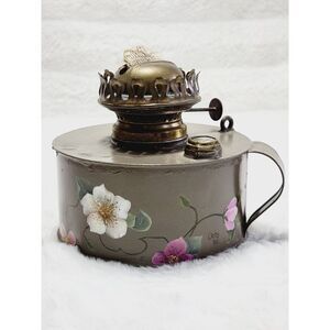 Home Art Decor Antique Grand Burner, Hand Painted "Oil Lamp" In 1986 By Ochs